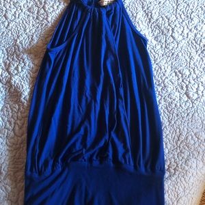 Gorgeous jewel tone blue Trina Turk Halter